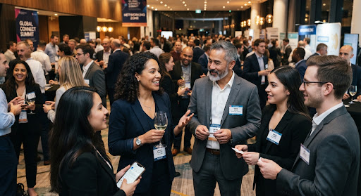 Congress attendees networking together
