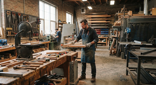 Faculty member demonstrating practical workshop techniques