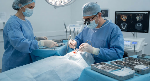 Dental surgeons leading a clinical hands-on workshop